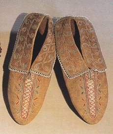 Mokassins mit Quillarbeit der
                          Seneca-Prim�rnation