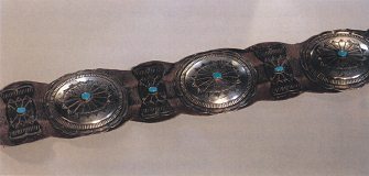 Cintur�n con piedras turquesas de los
                        nativos Navajo (foto 2)