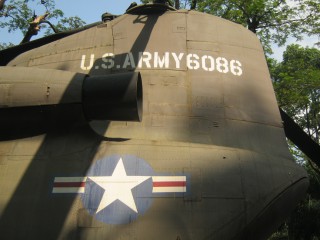 NATO-Helikopter CH-47 Chinook
                              (K�nigslachs), das Heck