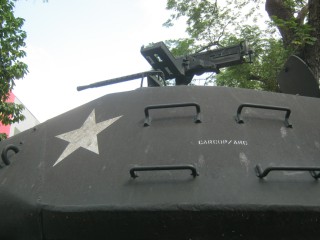 NATO-Panzer M41, der Panzerturm
                                  mit dem Maschinengewehrstand