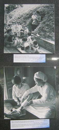 Kindergarten in Hanoi
                                  - und eine Krankenschwester verbindet
                                  einen Patienten