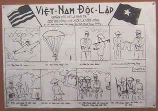 Poster in Vietnam
                              von 1945ca.: Die Bev�lkerung soll
                              "US"-Piloten behilflich sein