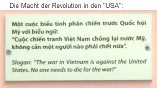 Demonstration gegen den
                                Vietnamkrieg, Slogans, Text