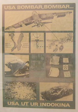 Schwedisches Plakat gegen
                              "US"-Bomber in Indochina