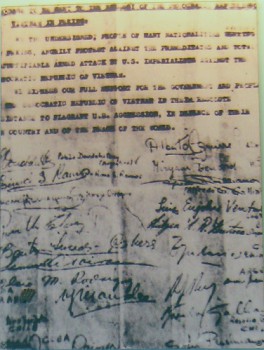 Ein Brief von 67
                              Delegationen gegen den Vietnamkrieg