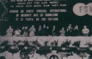 Gewerkschaftsversammlung gegen den
                              Vietnamkrieg in Hanoi 1963: Konferenz der
                              Internationalen Vereinigten Gewerkschaft
                              mit dem Volk von S�dvietnam, abgehalten in
                              Hanoi 1963
