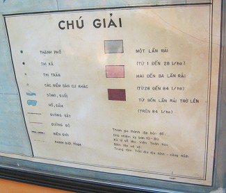 Verseuchung durch
                              Agent Orange, die Legende zur Karte