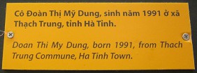 Agent-Orange-Opfer Doan Thi
                              My Dung, Text: Doan Thi My Dung, geboren
                              1991, aus der Gemeinde Thach Trung, Stadt
                              Ha Tinh