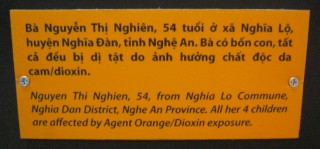 Vier
                              Agent-Orange-Opfer, Text: [Die Mutter]
                              Nguyen Thi Nghien (54 Jahre) aus der
                              Gemeinde Nghia Lo, Distrikt Nghia Dan,
                              Provinz Nghe An. Alle ihre 4 Kinder sind
                              durch die Aussetzung von Agent Orange /
                              Dioxin betroffen.