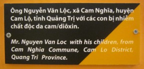 Agent-Orange-Opfer Text: Frau
                              Nguyen Van Loc mit ihrem Kind, Gemeinde
                              Cam Nghia, Distrikt Cam Lo, Provinz Quang
                              Tri