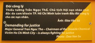 Agent-Orange-Opfer,
                              Text: Ruf nach Gerechtigkeit Generalmajor
                              Tran Ngoc Tho - Vorsitzernder der
                              Vereinigung f�r Dioxin-Chemieopfer in
                              Saigon (Ho Chi Minh City) - k�mpft immer
                              f�r Gerechtigkeit. Foto: Dao Van Su