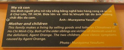 Zwei
                                    Agent-Orange-Opfer, Text: Mutter und
                                    Kinder Diese Familie bestreitet
                                    ihren Lebensunterhalt, indem sie
                                    Produkte verkaufen und Lotterielose
                                    im Chinatown in Saigon (Ho Chi Minh
                                    City) verkaufen. Beide �ltern Kinder
                                    sind Opfer der
                                    Agent-Orange-Chemikalien. Die beiden
                                    Kinder haben klassische Symptome,
                                    verursacht durch Agent Orange. Foto:
                                    Muroyama Yasafumi
