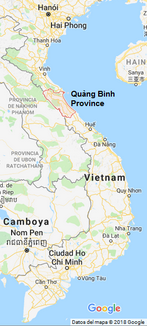 Karte
                              von Vietnam mit der Provinz Quang Binh in
                              Zentralvietnam