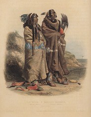 Karl Bodmer, zwei Ureinwohner
                                    der Mandan-Prim�rnation